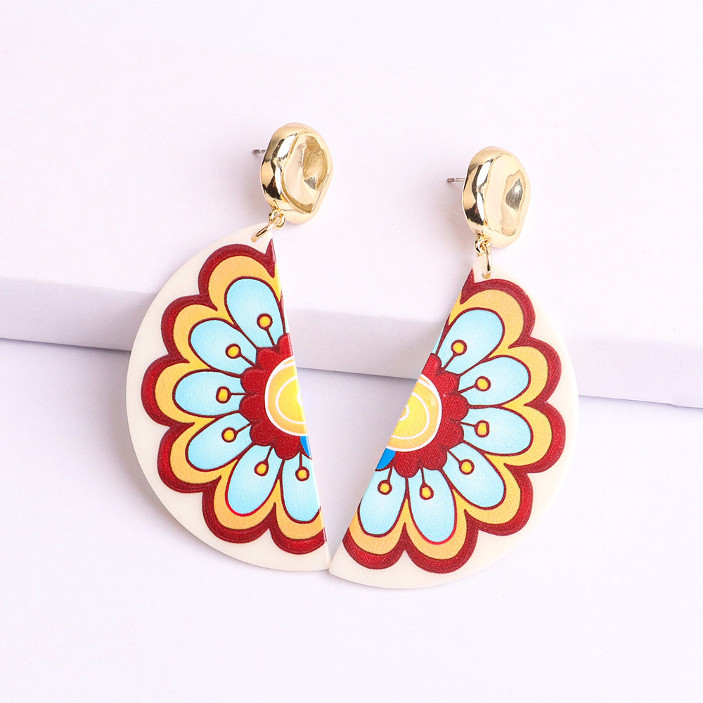 Wholesale Small Chrysanthemum Acrylic Earrings